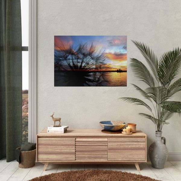 92409-226.jpg Dandelion Sunset Sillhouette Floral Poster