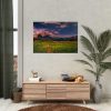 Scenic Sky Clouds and Sunset Above Mountains Poster