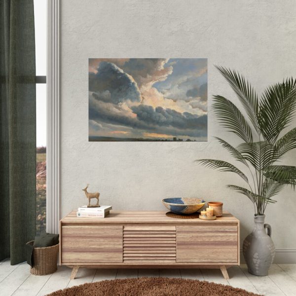 92409-295.jpg Study of Clouds with a Sunset by Simon Alexandre Clément Denis Poster