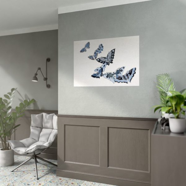 92409-41.jpg Japanese butterfly by Kamisaka Sekka's Cho senshu Poster