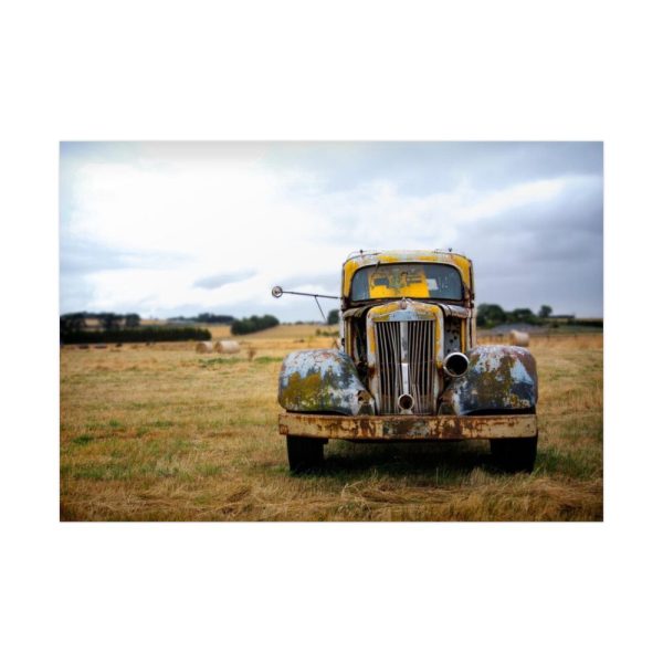 Car Field Old Truck Motor Poster