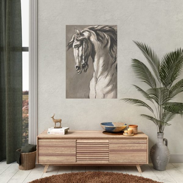 92410-172.jpg Study of a Horse's Head by John Michael Rysbrack Posters