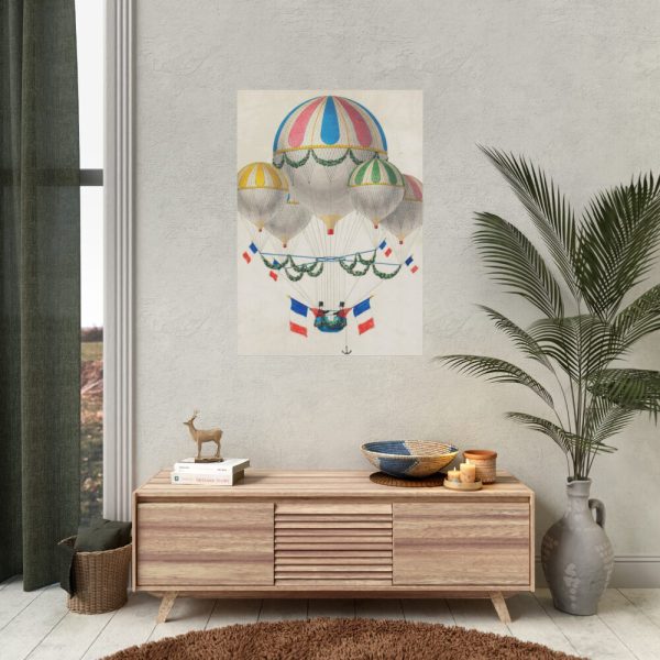 92410-175.jpg French Flag Decorated Group of Air Balloons by Leon Benett Poster