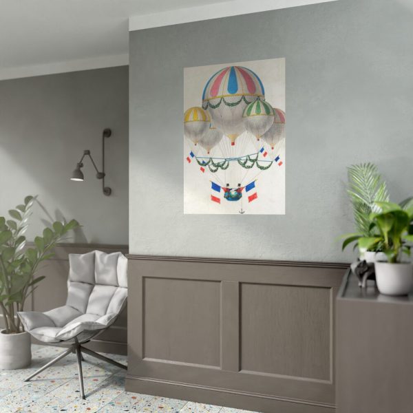 92410-176.jpg French Flag Decorated Group of Air Balloons by Leon Benett Poster