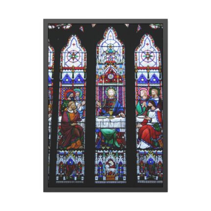 Last Supper Stained Glass Framed Poster