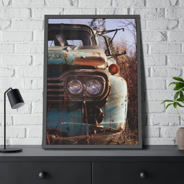 93830-111.jpg Truck Broken Headlight Framed Poster
