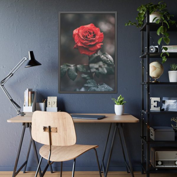 93830-118.jpg Close-up of a Red Rose With Its Petals Framed Poster