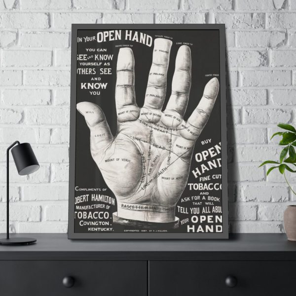 93830-163.jpg Open Hand Palm reading Framed Poster