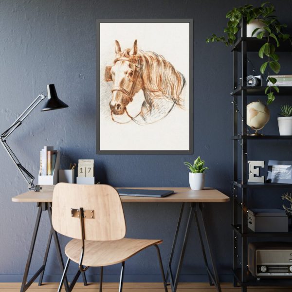 93830-170.jpg Head of a Horse With Blinkers by Jean Bernard Framed Poster
