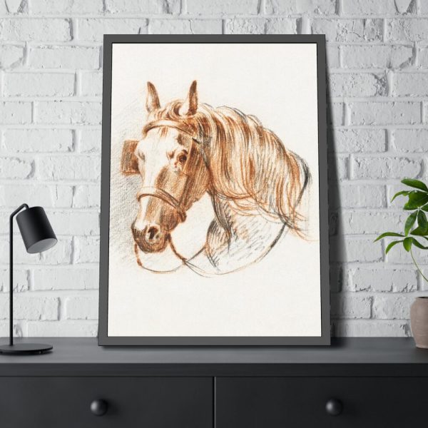 93830-171.jpg Head of a Horse With Blinkers by Jean Bernard Framed Poster