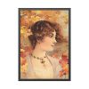 Aesthetic Woman in Autumn Framed Poster