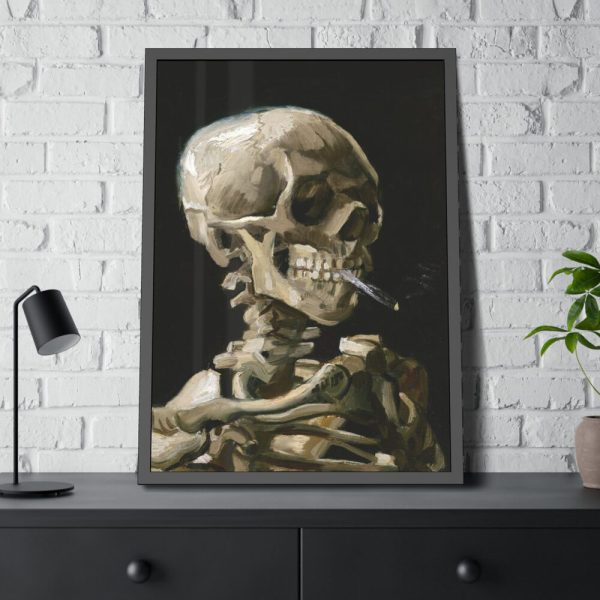 93830-207.jpg Head of a Skeleton With a Burning Cigarette by Vincent van Gogh Framed Poster