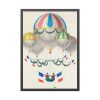 French Flag Decorated Group of Air Balloons by Leon Benett Framed Poster