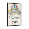 French Flag Decorated Group of Air Balloons by Leon Benett Framed Poster
