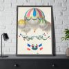 French Flag Decorated Group of Air Balloons by Leon Benett Framed Poster