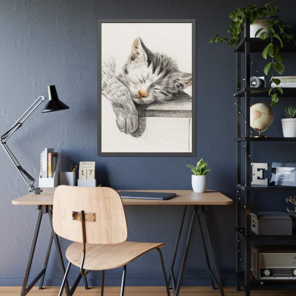 Sketch of a Sleeping Cat Framed Poster