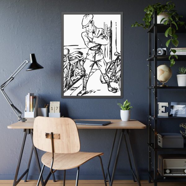 93830-90.jpg Bicycle Vintage Retro Man Framed Poster