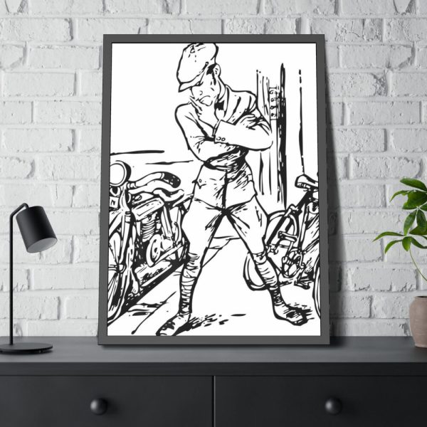 93830-91.jpg Bicycle Vintage Retro Man Framed Poster