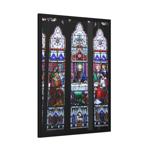 93831-101.jpg Last Supper Stained Glass Framed Poster