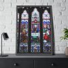 93831-103.jpg Last Supper Stained Glass Framed Poster