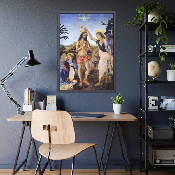 93831-134.jpg Baptism of Christ by Leonardo da Vinci Framed Poster