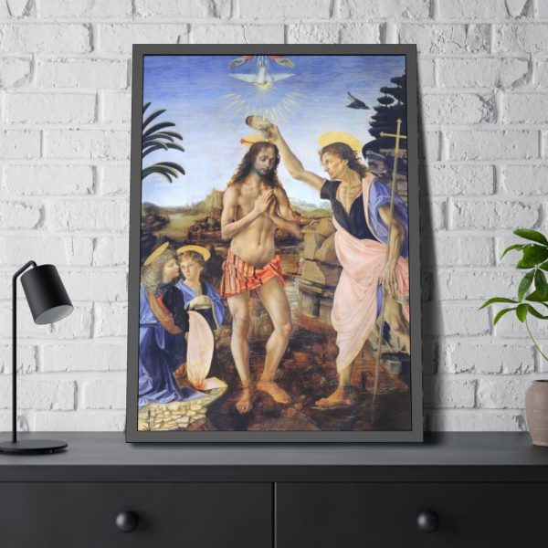 93831-135.jpg Baptism of Christ by Leonardo da Vinci Framed Poster