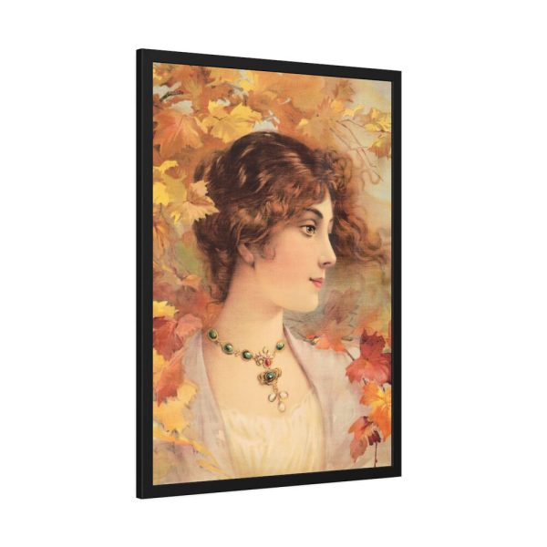 Aesthetic Woman in Autumn Framed Poster