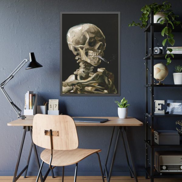 93831-202.jpg Head of a Skeleton With a Burning Cigarette by Vincent van Gogh Framed Poster
