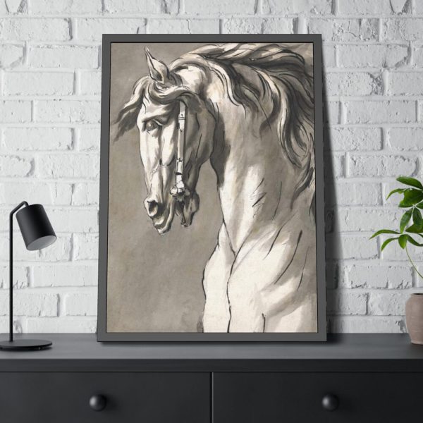 Study of a Horse's Head by John Michael Rysbrack Framed Poster