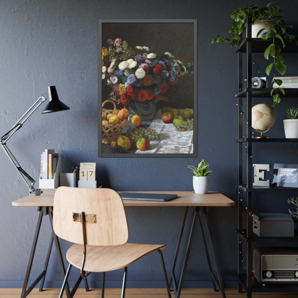 93831-238.jpg Still Life with Flowers and Fruit by Claude Monet Framed Poster