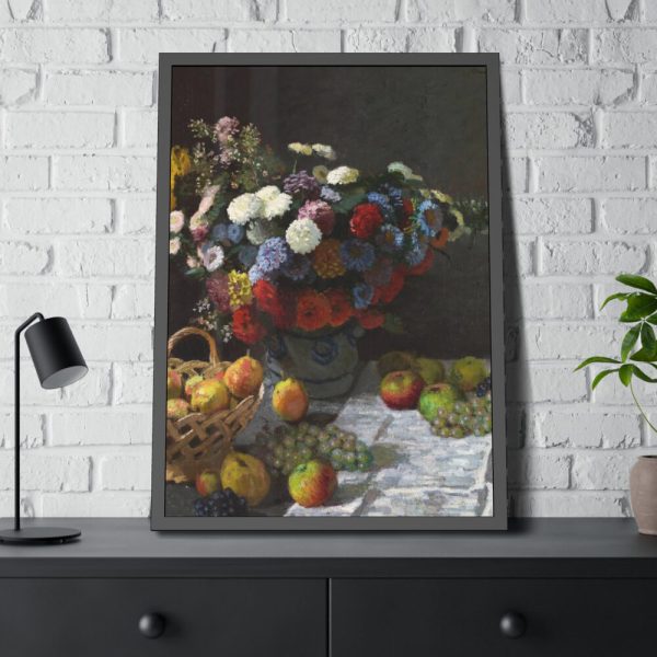 93831-239.jpg Still Life with Flowers and Fruit by Claude Monet Framed Poster