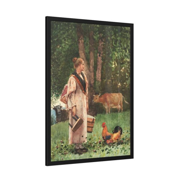 The Milk Maid by Winslow Homer Framed Poster