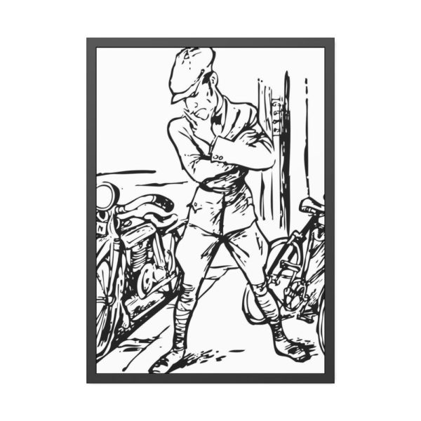 93831-84.jpg Bicycle Vintage Retro Man Framed Poster