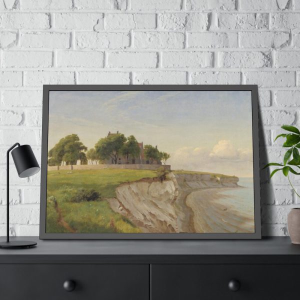 93854-107.jpg Højerup Church on Stevns Klint by P. C. Skovgaard Framed Poster