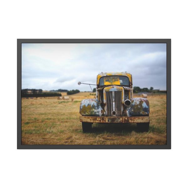 Car Field Old Truck Motor Framed Poster