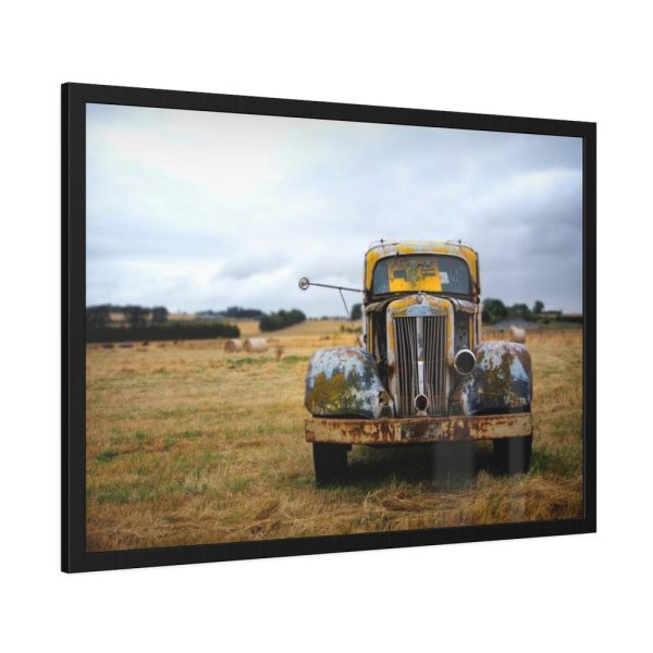 Car Field Old Truck Motor Framed Poster