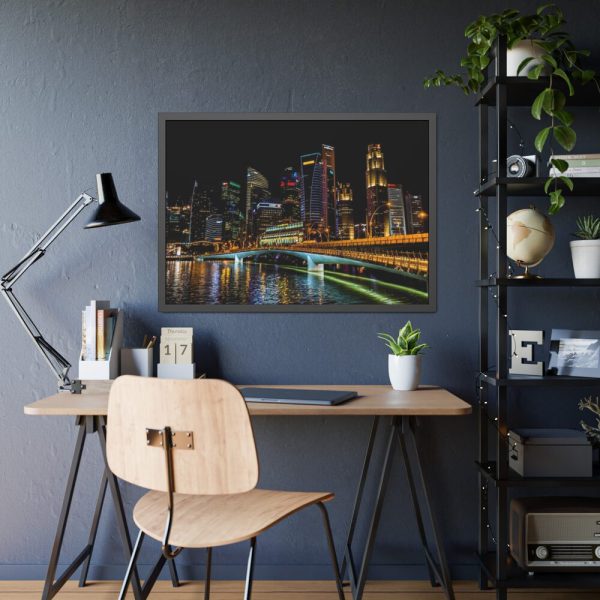 93854-142.jpg Skyscrapers lights Framed Poster