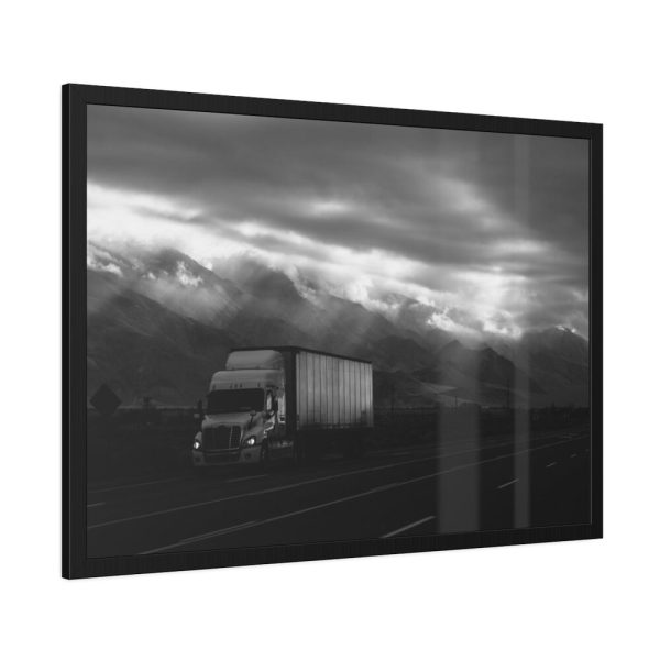 Truck on Highway 395 Indio United States Framed Poster