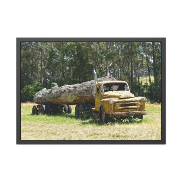 93854-236.jpg Log Truck Wrapped in Wire Framed Poster