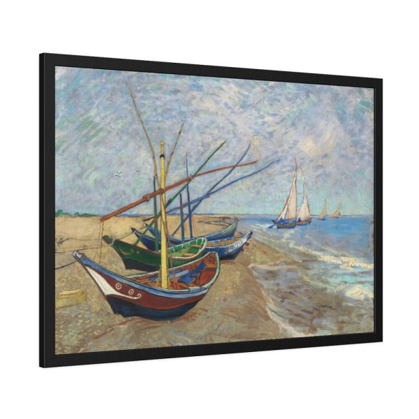 93854-269.jpg Fishing Boats on the Beach at Saintes-Maries by Vincent van Gogh Framed Poster