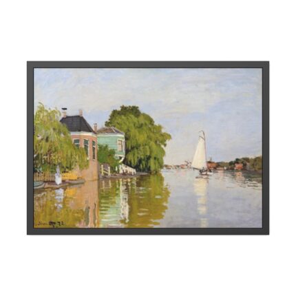 Houses on the Achterzaan by Claude Monet Framed Poster