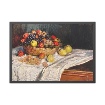 Apples and Grapes by Claude Monet Framed Poster