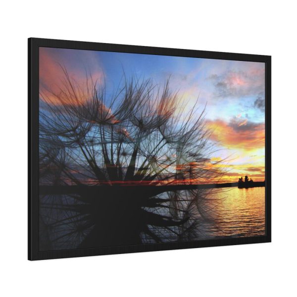 93854-309.jpg Dandelion Sunset Sillhouette Floral Framed Poster