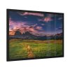 Scenic Sky Clouds and Sunset Above Mountains Framed Poster