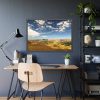 93854-334.jpg Green and Yellow Fields Under Light Clouds Framed Poster