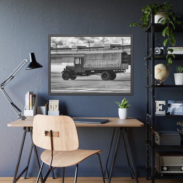 Old Truck Blake and White Framed Poster
