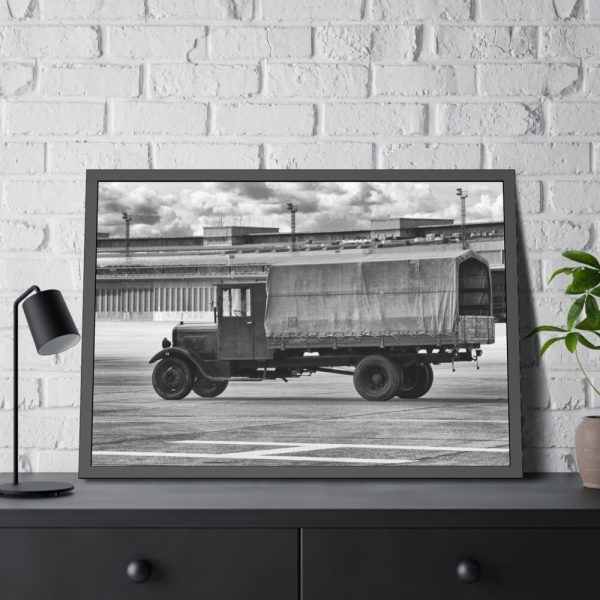 Old Truck Blake and White Framed Poster