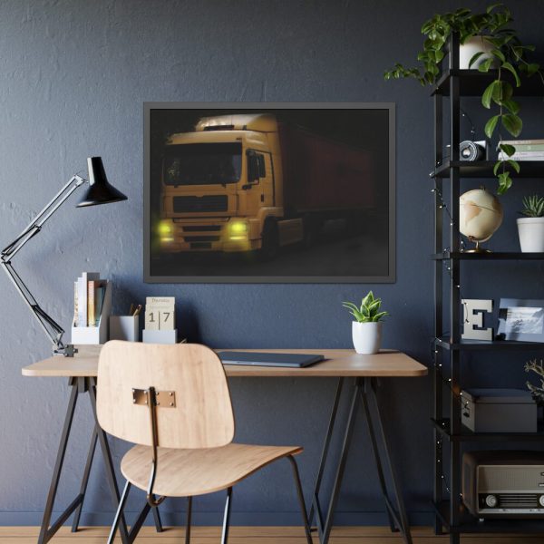 93854-378.jpg Yellow Truck Framed Poster
