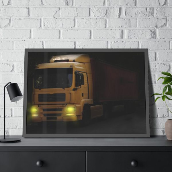 93854-379.jpg Yellow Truck Framed Poster