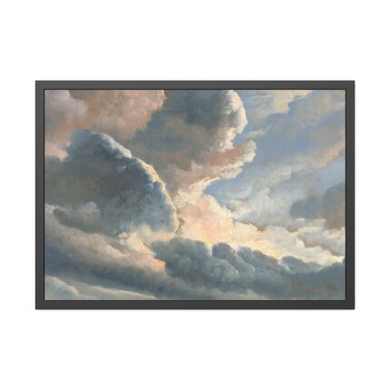 Study of Clouds with a Sunset by Simon Alexandre Clément Denis Framed Poster
